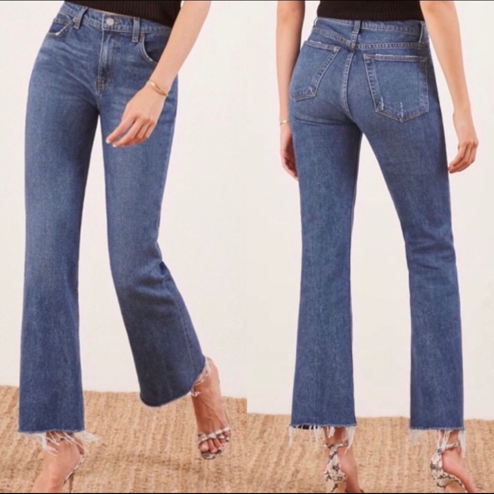 Reformation cropped flood jean